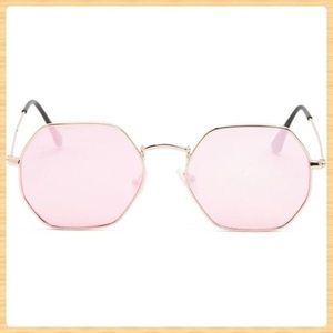 New Melt Rose Gold Geometric Sunglasses